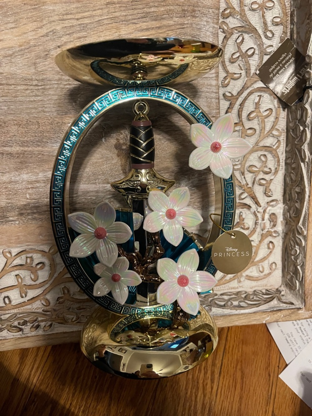 Bath & Body Works Gold and Teal Disney Princess Floral Accent